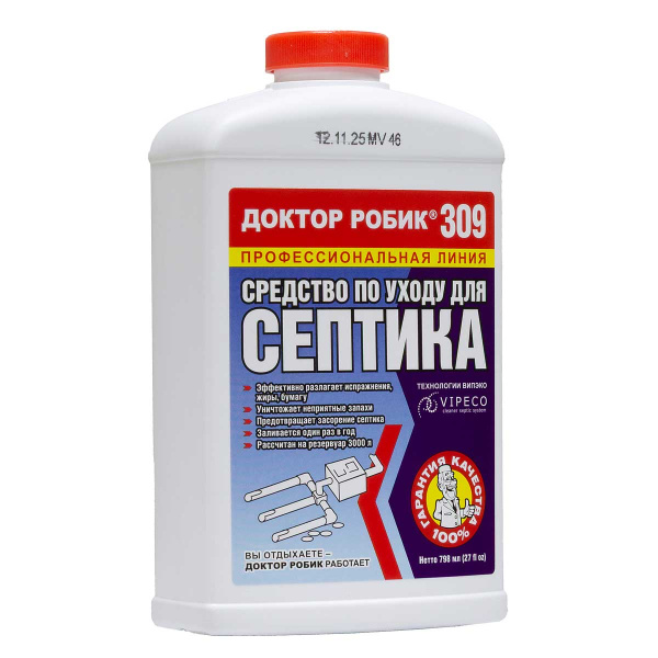 Доктор Робик 309 по уходу ям и септиков 798мл