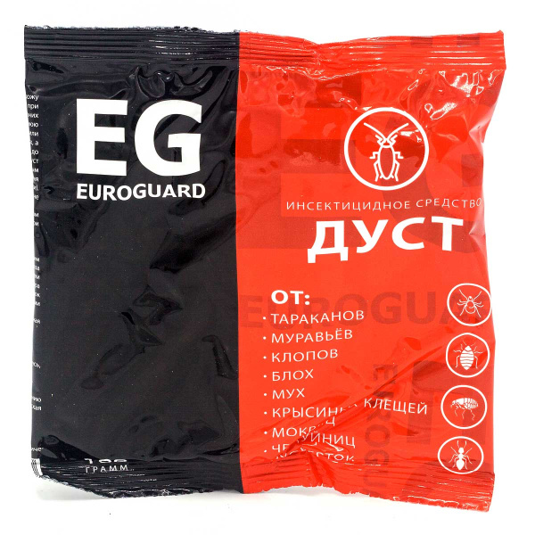 Дуст 100г от тарак., мур.,блох, клопов EUROGUARD