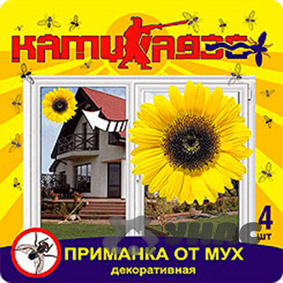Наклейки от мух Камикадзе (4 накл.цветы)х120 КЗН4