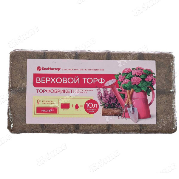 Торфобрикет Верховой торф кислый 10л БиоМастер