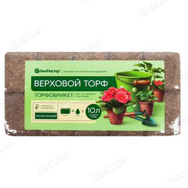Торфобрикет Верховой торф раскисленный 10л БиоМ