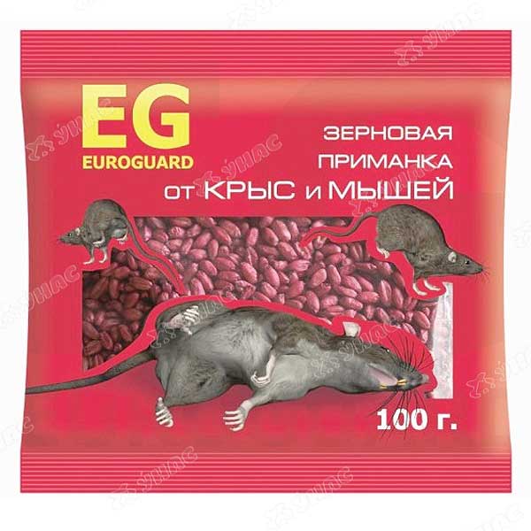 Зерновая приманка от крыс и мыш. 100г EUROGARD