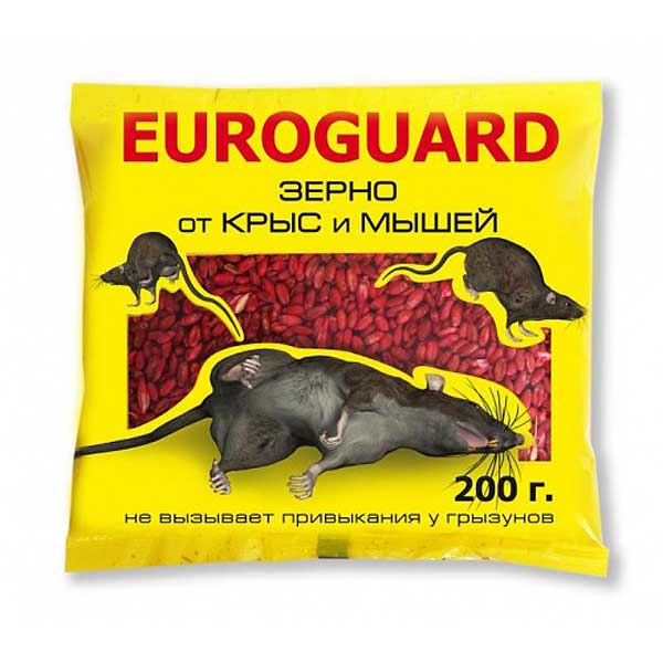 Зерновая приманка от крыс и мыш. 200г EUROGARD